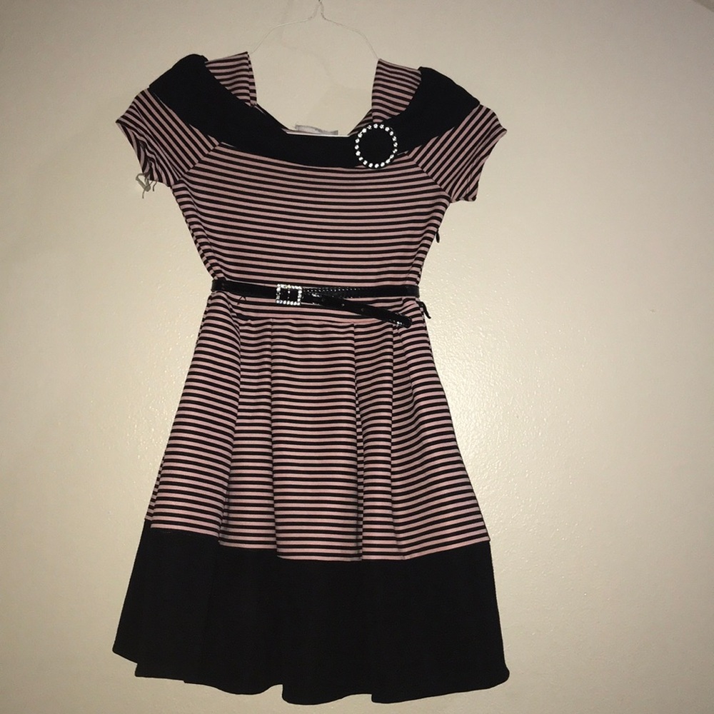 Black and Pink Stripped Dress